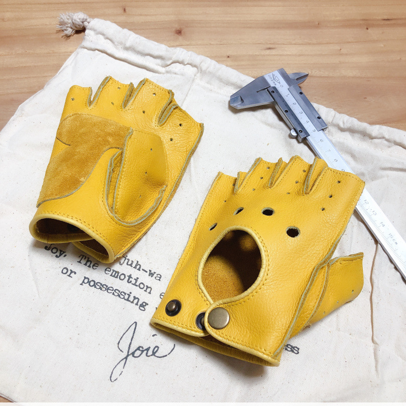 Leather Driving Glove - Luvas de Couro Retrô para Motocicleta,
